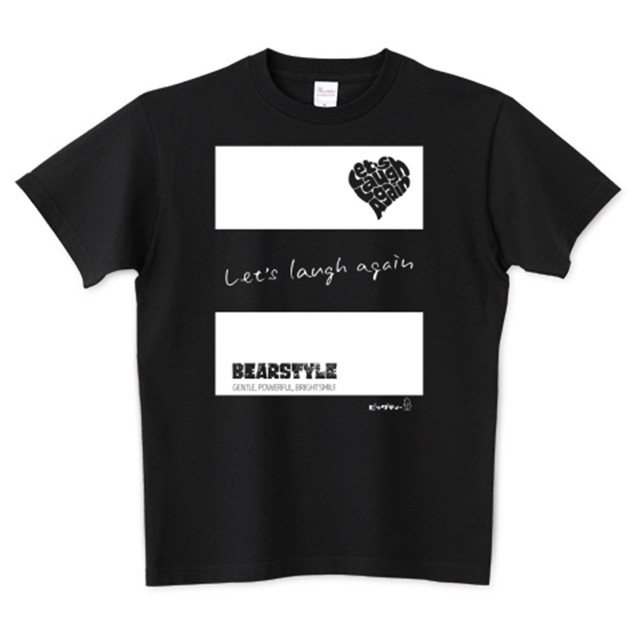 <新サイズ>Let's Laugh Again2 Tシャツ 「さあ、笑おう!」:ブラック