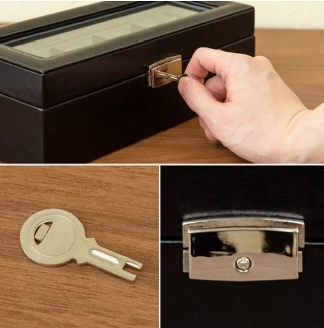 ウォッチコレクションケース5本用 腕時計収納 収納ケース 鍵付き 小物入れ ウォッチケース 送料無料 Sepiya