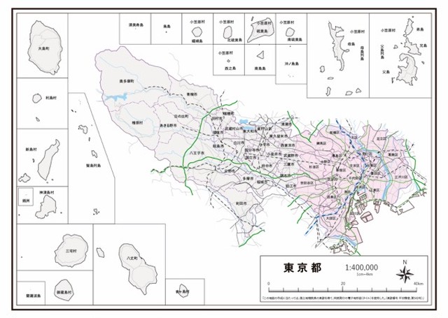 P7東京都 高速道路 鉄道 K Tokyo P7 楽地図 日本全国の白地図ショップ
