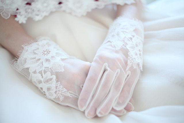 受注生産 ショート レース グローブ ウェディング Nu 縫う