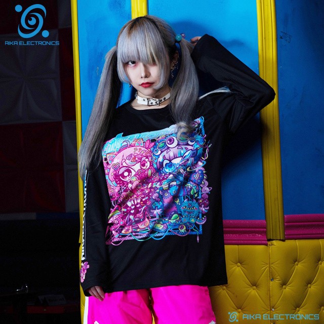 Nozomi Rainbow Aika Ele サイバーデコラロングtシャツ Black Aika Electronics Aika Electronics