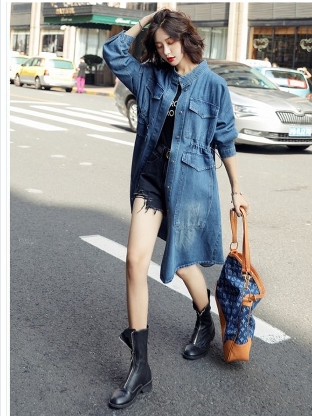 大人カジュアル レディース 春服 トップス デニム コート レディース ロングコート チェスターコート ジャケット 通勤 アウター 長袖 シ Basecamp49