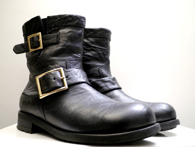 16美品 Jimmy Choo ジミーチュウ 247 Biker レザー エンジニア ショート ブーツ 黒 36 5 3シーズン着用可能の便利な定番エンジニア Dearlive Tokyo ディアライブ東京