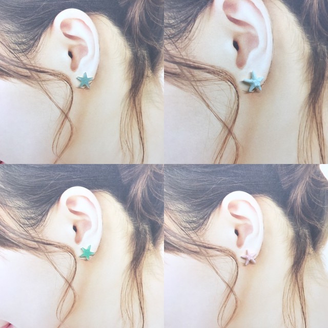 海 プール 海水浴に 錆びないピアス Mahina