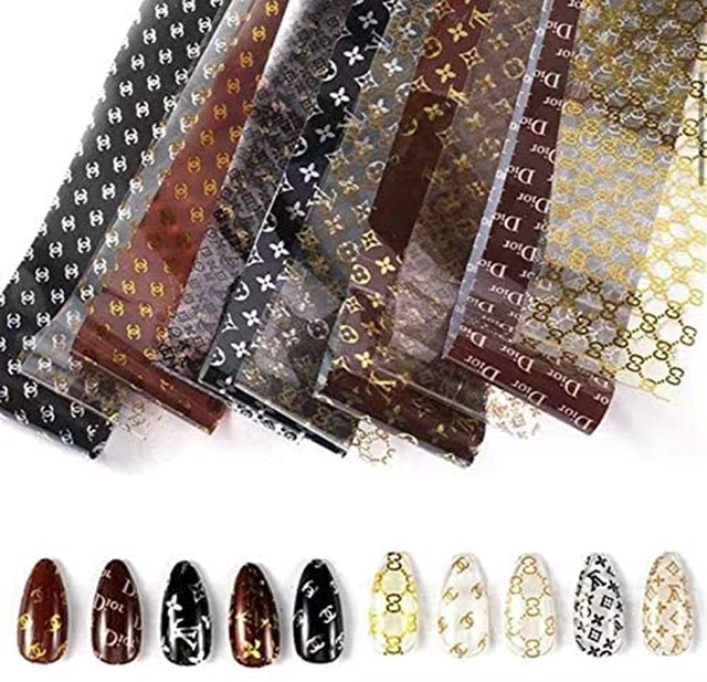 Jpcs ネイルシール貼 10種類の転写紙ブランドロゴ ネイルデザイン ネイルパーツ ネイルチップ セルフネイル るだけマニキュア ネイルステッカー るだけマニキュア ネイルアート ネイルアクセサリー レディース 人気 女性 おしゃれ ネイルラップ Color ユニバーサルカラー