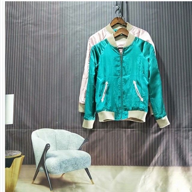 ゆめかわいい トップス ケーキスカジャン ピンク ユニコーン柄 スカジャン ジャケット ブルゾン サテン 薄手 原宿 原宿系 ファッション Basecamp49