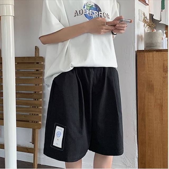 メンズ 全2色 ゆったりショート パンツワイドハーフパンツ あぱれる泥棒