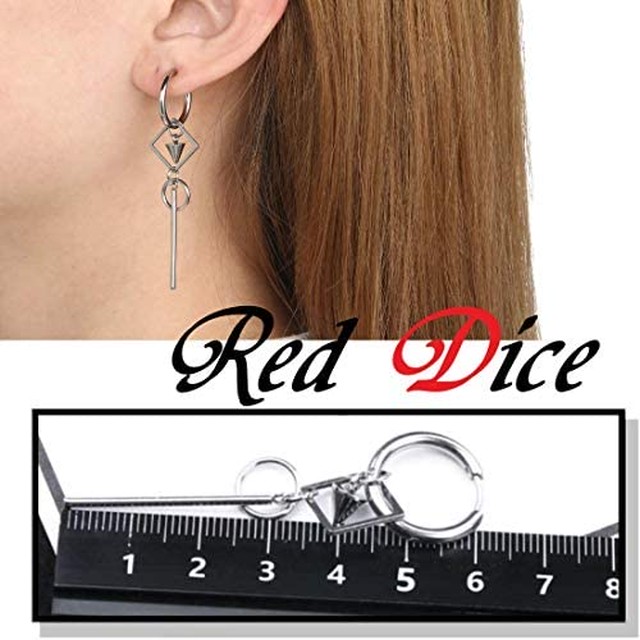 Jpcs レッドダイス Red Dice ピアス 人気 銀リング メンズピアス ピアスメンズ フープピアス シルバー オシャレ 両耳用 人気 シンプル Japan Classic Store