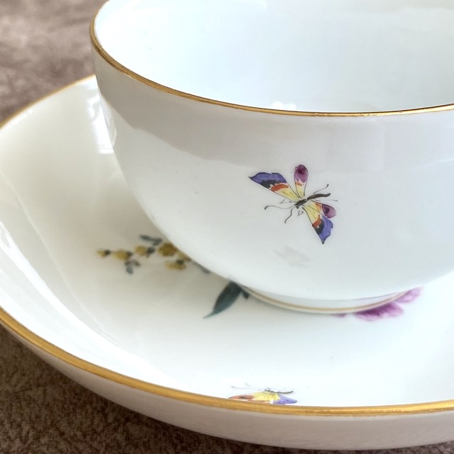 マイセン ファイファー期 花絵 カップ ソーサー Ryo Antiquecups