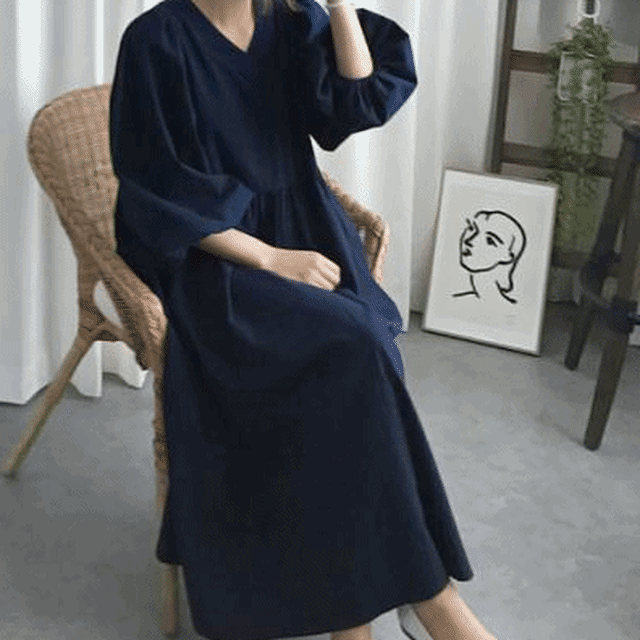 リネン混 バルーンスリーブワンピース Ra0380 Racolor ロカラ 公式通販サイト