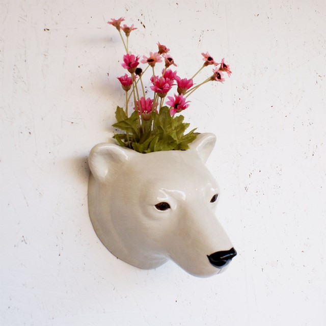 白クマ 壁掛け花瓶 世界のかわいいものcikolatashop