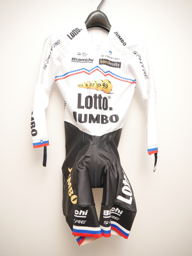 新品 プロチーム ロットユンボ ログリッチ チャンピオン スキンスーツ ワンピース ジャージ ビアンキ Bianchi 選手支給品 チーム支給品 Cyclisme