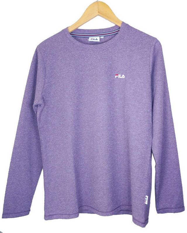Fila フィラ Fl5925 パープル レディースtシャツ 長袖 吸水速乾 汗を吸収し乾きやすいカットソー ロゴ おしゃれ かわいい 服秋 ファイブスター