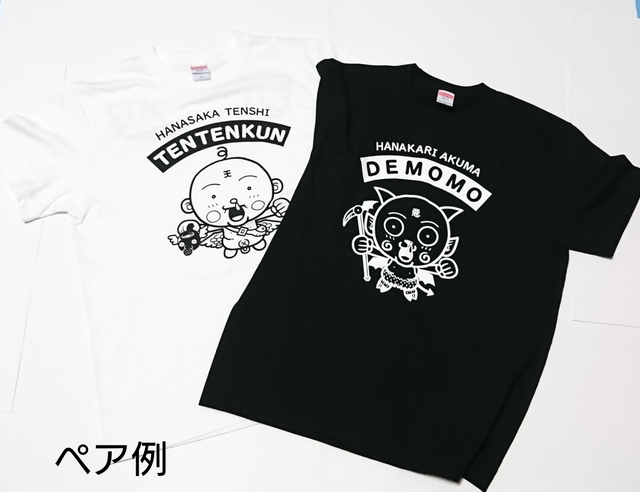 デモモオリジナルtシャツ ノーマル 黒tシャツ 悪魔の羽根 Tenten Company