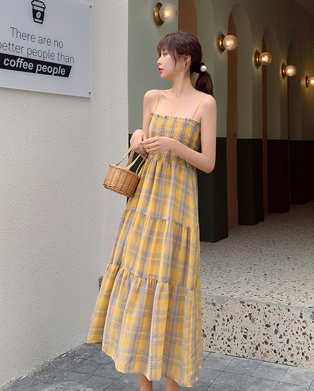 オフショル レトロワンピース ロング丈 キャミソール ノースリーブ ミモレ丈 シフォン スリム ハイウエスト 夏 お出かけ リゾート T724 Bshop