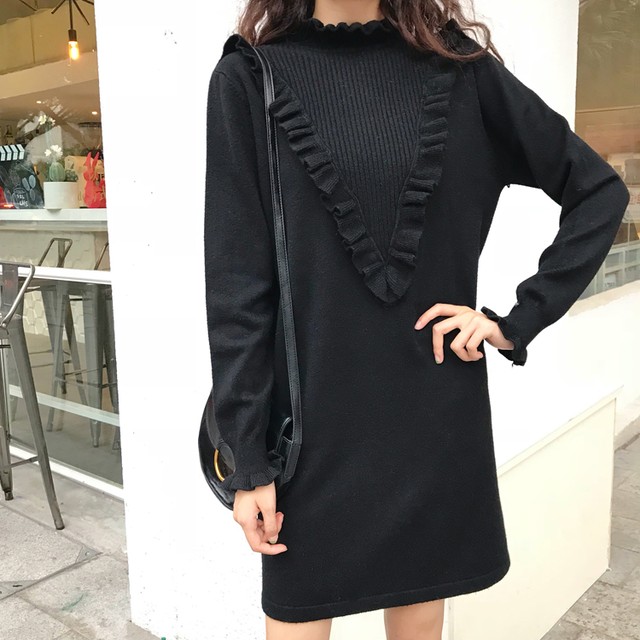 ヨークフリルニットワンピース Quatre 103