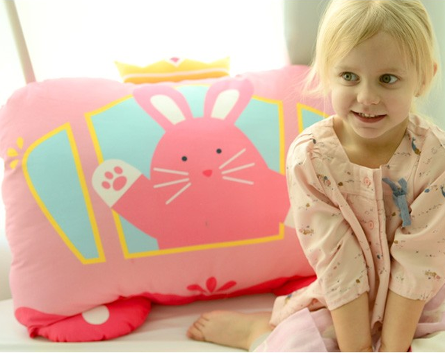 枕カバー アニマル ウサギ ピンク キッズ 可愛い 女の子 綿100 日本未入荷 Sukijinjin