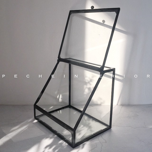 予約 モノトーンコスメボックス 高級感 コスメ 収納 ディスプレイ 見せる収納 ゴールド ドレッサー 大容量 ガラス製 メイクボックス Peche