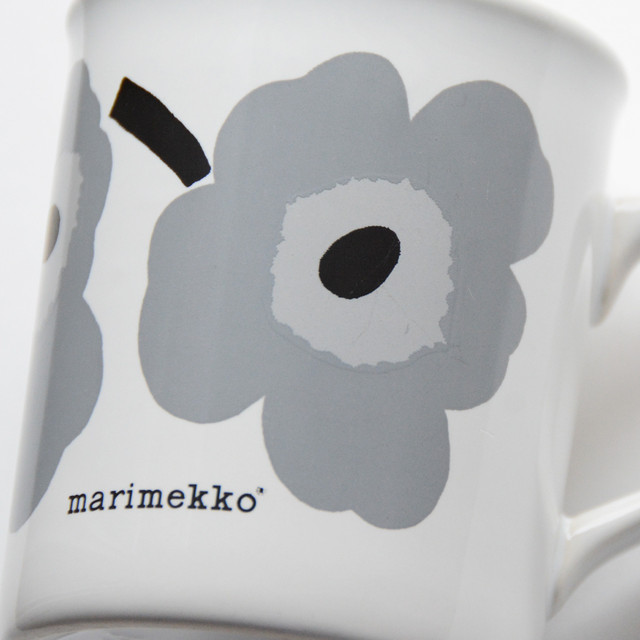 Marimekko マリメッコ Unikko ウニッコ Made In England オールドマグ ウニッコ グレー Kukkawakka