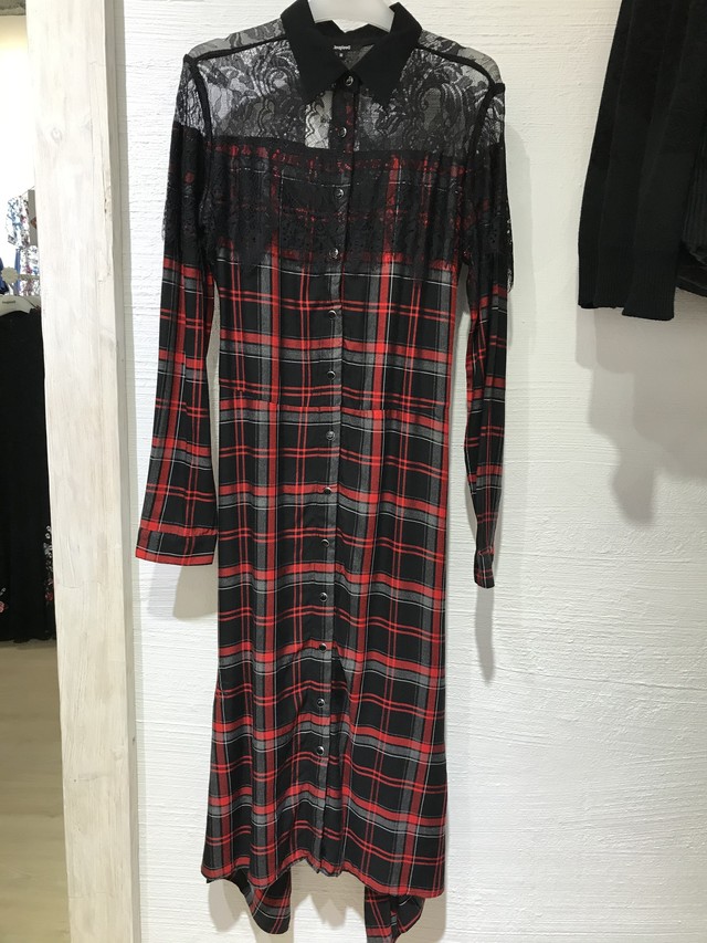 Desigual デシグアル タータンチェックシャツワンピース Quick Desigual