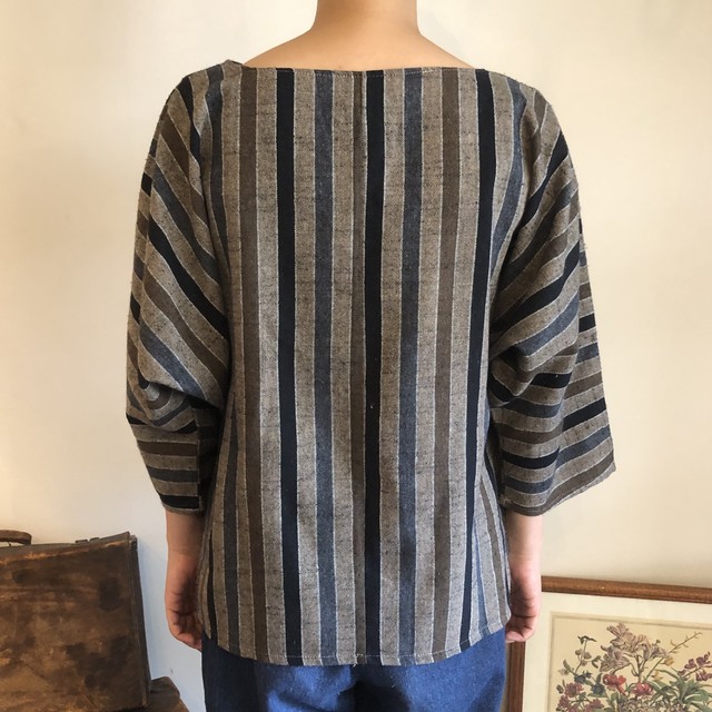 ヴィンテージ ドルマンスリーブ トップス ストライプ ボーダー Monique Vintagestore 古着の通販サイト