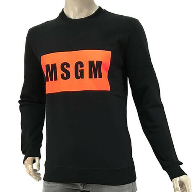 Msgm エムエスジーエム ロゴスウェットシャツ 2740mm68 ブラック オレンジ トレーナー メンズ Brillante ブリランテ