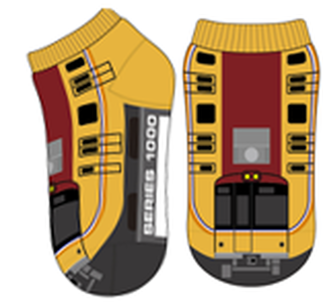 電車靴下キッズ東京メトロ1000系銀座線 ポポンデッタ鉄道グッズストア