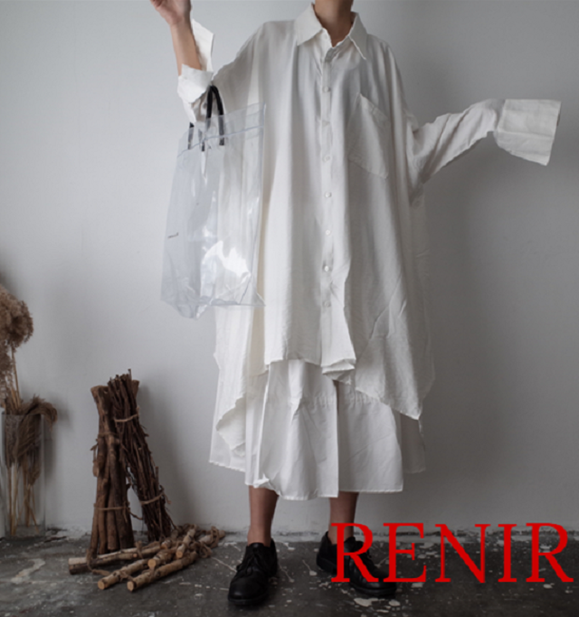 Renir レニール メンズ モード系 シャツ 白 ホワイト トップス 新品 Renir レニール メンズファッション レディースファッション