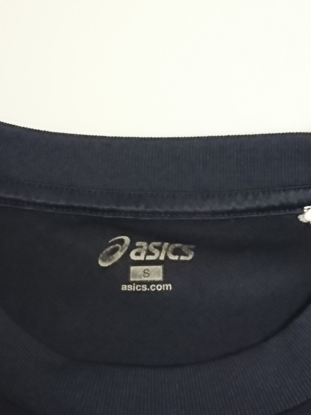 Asics アシックス メンズs ワンポイント Tシャツ 運動 ジョギング スポーツ サッカー フットサル バスケ 野球 ネイビー Lzx0 スポーツウェア シューズの古着屋 リサイクルスポーツ