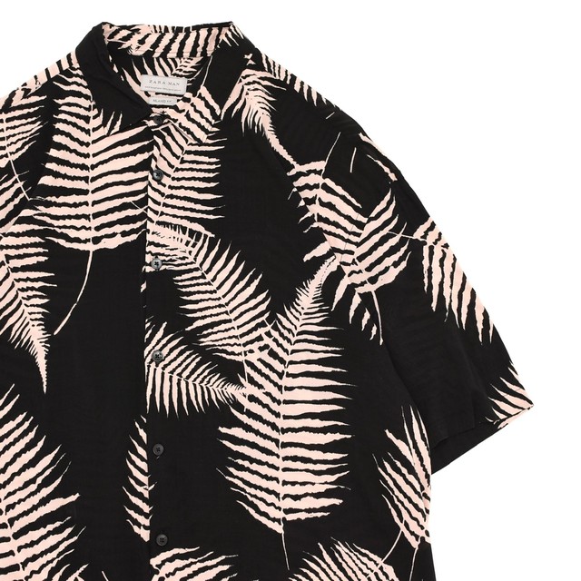 ZARA MAN leaf full pattern rayon shirt