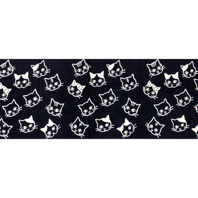 猫手拭い ねこフェイス 全3種類 マスノヤ衣料品店 マスノヤ猫雑貨店