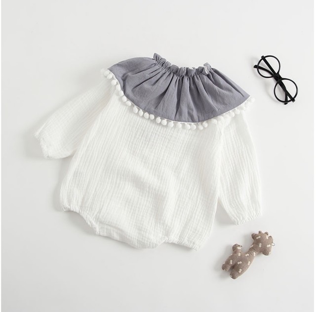 即納 つけ襟 シフォンロンパース 海外子供服 韓国子供服 Havefunkids