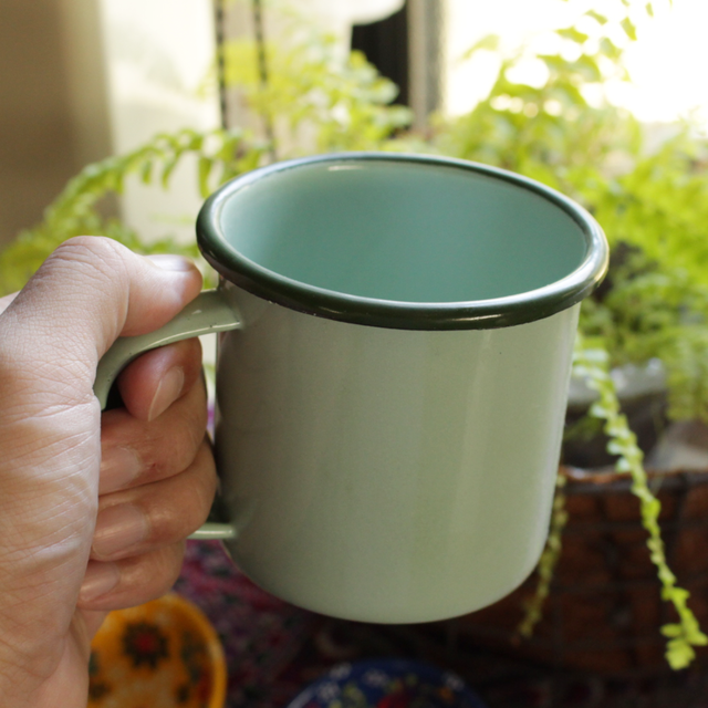 アジアン雑貨 エスニック キッチン タイのホーローマグカップ グリーン エスニック アジアン Asian Golden Field ゴールデン フィールド
