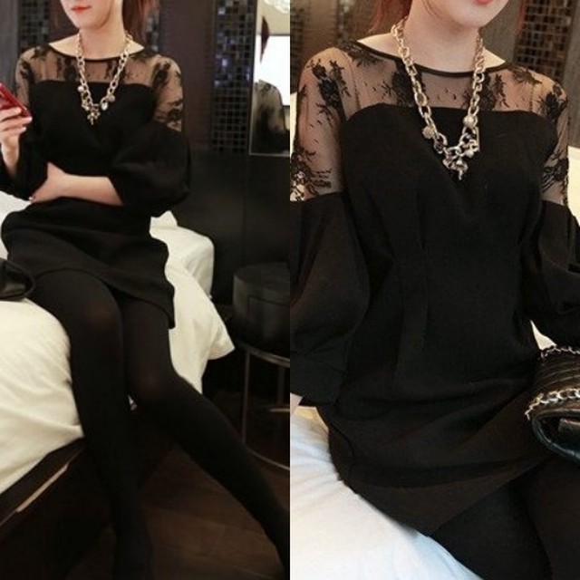 結婚式 ワンピ パフスリーブ がかわいい パーティー レース ワンピ Dg0300 ラフィーネ ドレス パーティードレス