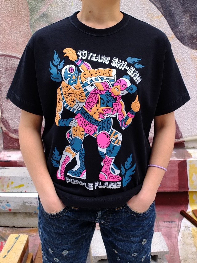 コブラツイストのプロレスｔシャツ C 紫焔哀愁黒色 ｏｔａｃｃｉｍａｎ ｄｅｓ ｐｌｉｍｅ