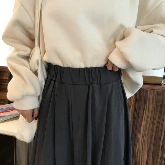 春コーデ フレアスカート ハイウエスト ウエストゴム ロングスカート カジュアル シンプル レディース 春秋 Ptnym2859 Shop Suba