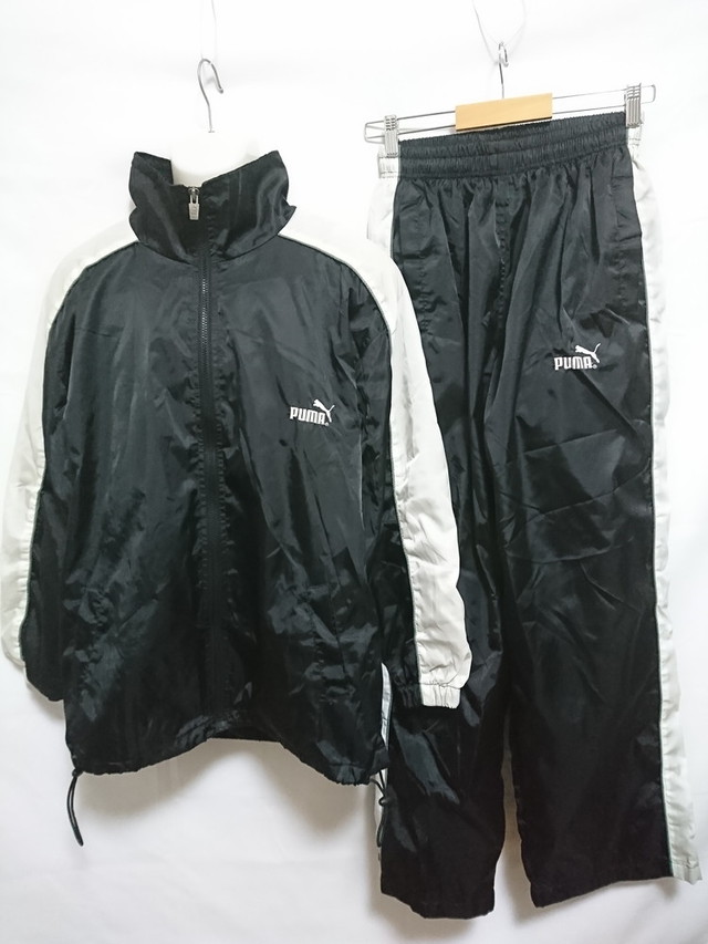 Puma プーマ メンズxl相当 ジャージ 上下セット ブレーカー シャカシャカ ブラック スポーツウェア シューズの古着屋 リサイクルスポーツ