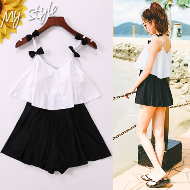 夢かわいい リボン リボン レディース 水着 白 黒 体型カバー ワンピース ホワイト ブラック セレクトショップ Mac