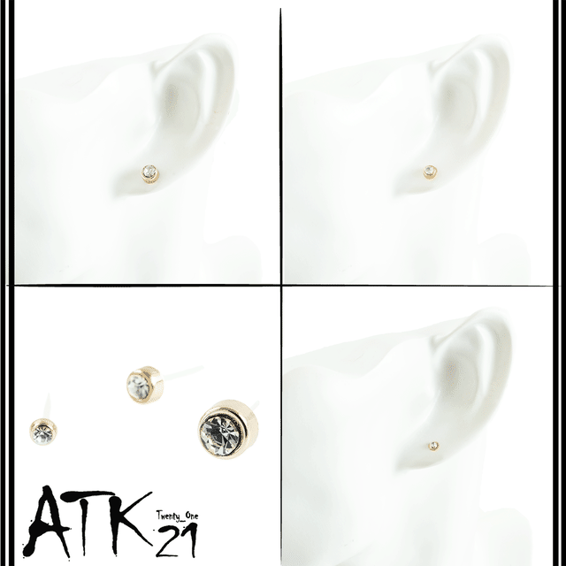 3点セット 一粒ストーン 樹脂ピアス アレルギーフリー 18g ゴムキャッチ アクリル メンズ レディース ユニセックス アクセサリー Rp Atk21