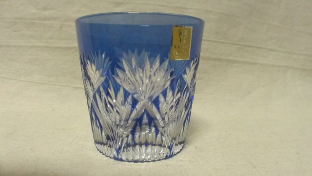 未使用 切子グラス 未使用品 江戸切子 クリスタル 冷酒杯 ロックグラス 工芸グラス ペア ブルー 青 カガミクリスタル T481 1755 古物商 あまてらす