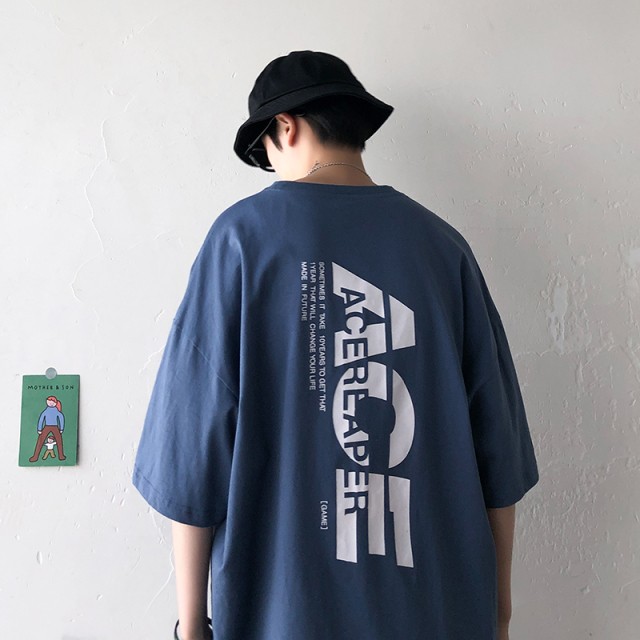 バックデザイン オーバーサイズ Tシャツ ルーズシルエット 韓国