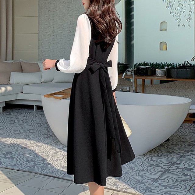 長袖ワンピース 春新作結婚式ドレス 韓国ファッション ワンピース レディース 切り替えワンピ長袖 ネット通販 購入 激安 10代 代 30代 40代 春 夏 Roprot ロプロット ファッション レディースアパレル販売