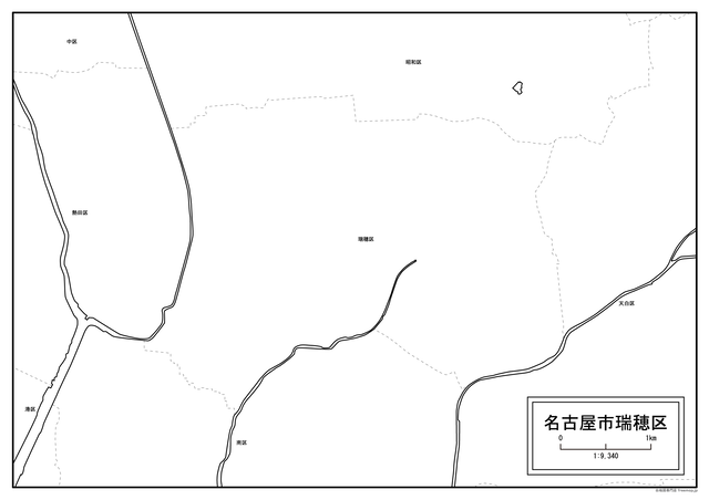 愛知県名古屋市と16区セット Aiファイル 白地図専門店