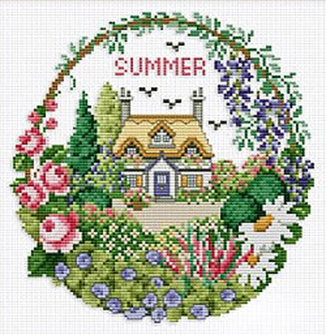 クロスステッチ図案 Ems134 Cottage In Summer 夏のコテージ C 3563 アリスハウス