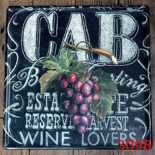 送料無料 30cm メタルサイン ブリキ 看板 プレート チョークアート Cab ぶどう グレープ Wine おしゃれ インテリア ディスプレイ 輸入雑貨 Hachinohe Base 1518
