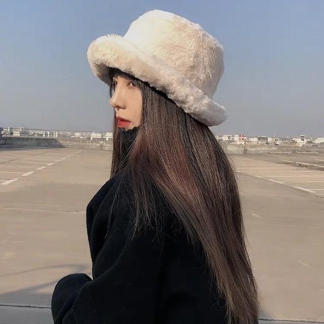 【ラスト1点】fur bucket hat