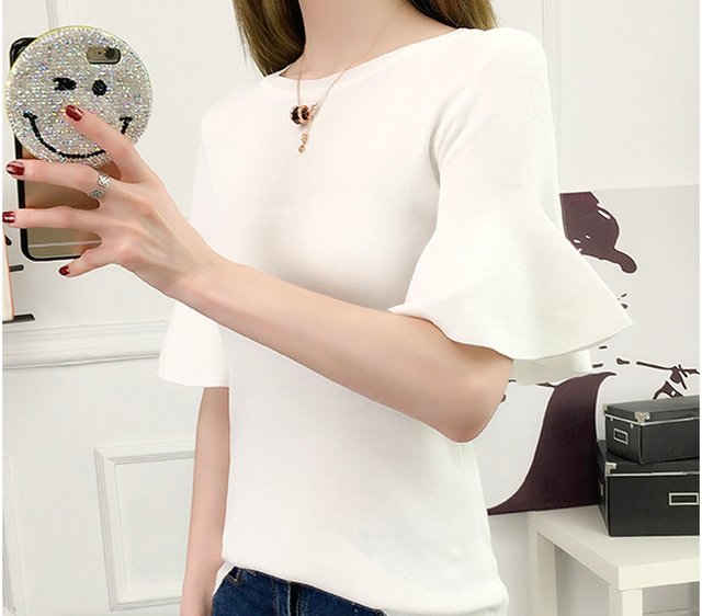 きれいめトップス レディース オフィススタイル ベルスリーブ 広がる袖 着心地 フリ袖 春夏 Select Shop Skry スクリー