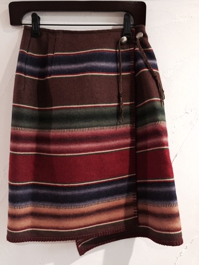 Usa製 Polo Country ネイティブ柄 巻きスカート Sega Ru