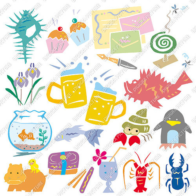 イラスト素材集 いろ紙切り絵タイプの Fancy切り絵2 Graphic Sozai Shop