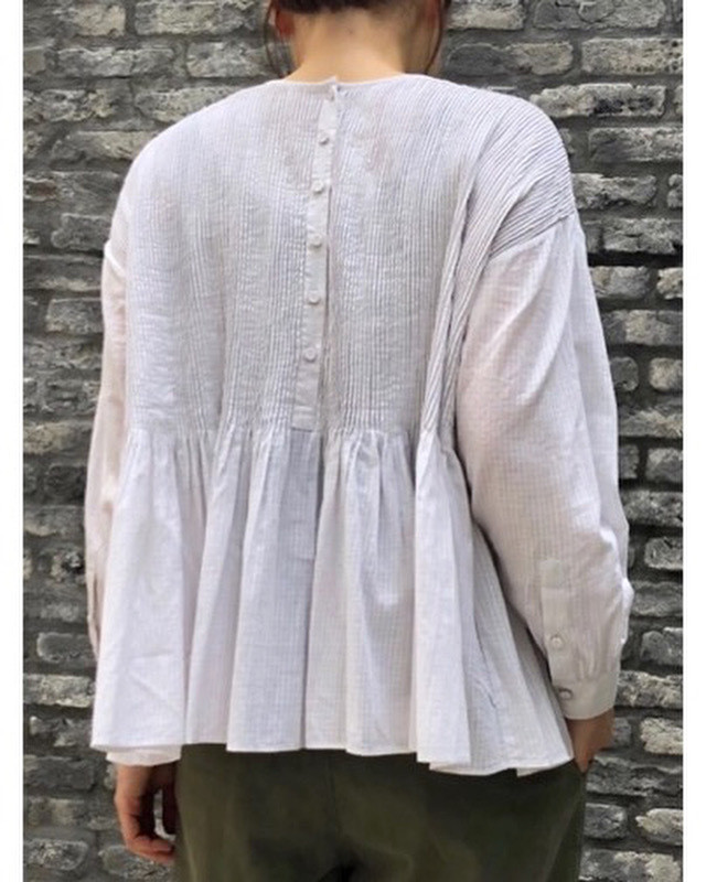 Maison De Soil メゾンドソイル Organic Voile Check Crew Neck P O Shirt Authentic Life Store
